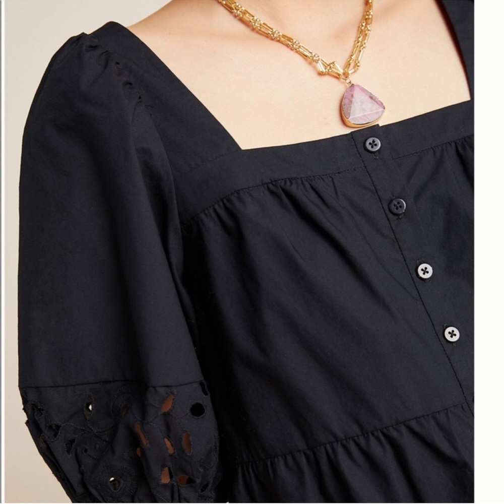 “MAEVE” Anthropologie Everly Tiered Eyelet Baby Doll Tunic - Picture 3 of 14